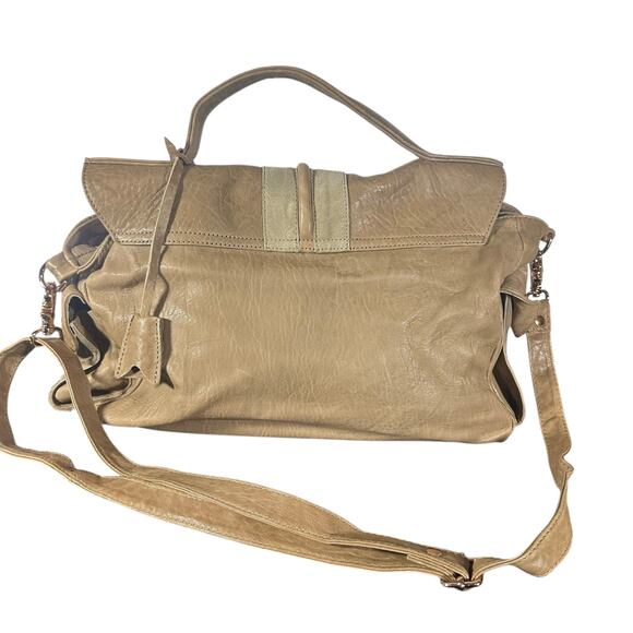 Great by Sandie Tan Leather Satchel Bag – Convertible Crossbody Parisian Chic - Picture 2 of 15